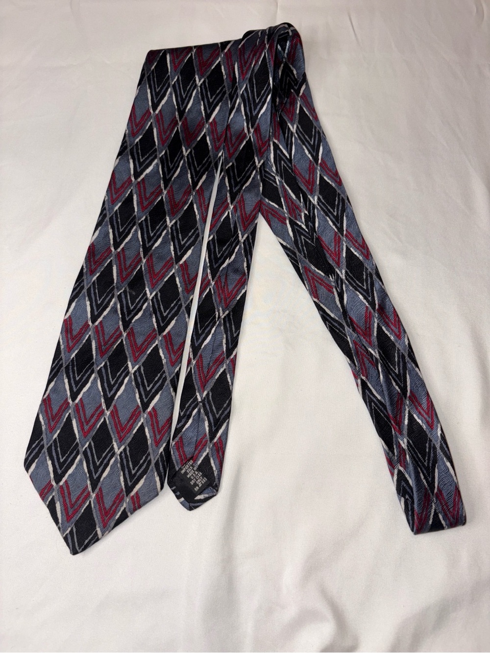 Ziggurat Designer Men's Geometric Woven Imported Silk Tie